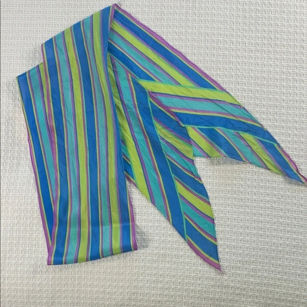 Liz Claiborne colorful striped silk scarf